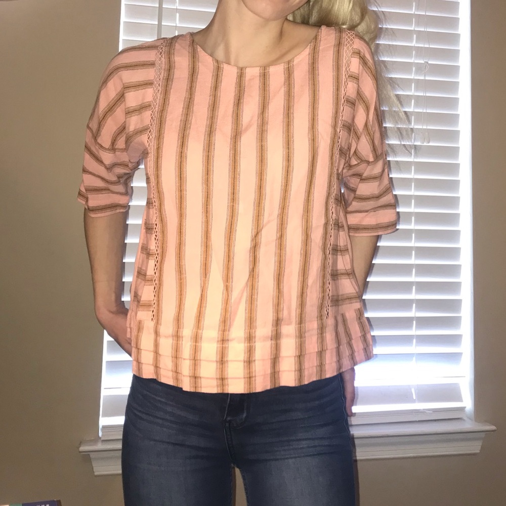 NWOT Topshop boatneck shirt 3/4 sleeve size 4